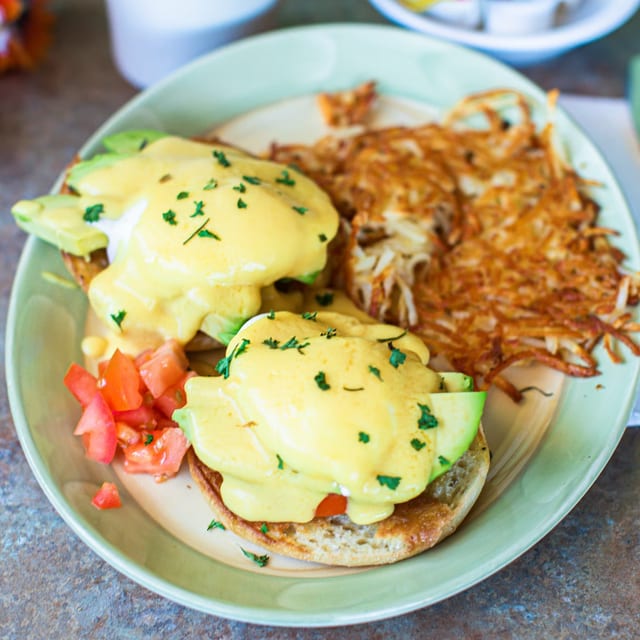 Avocado Tomato Benedict.
