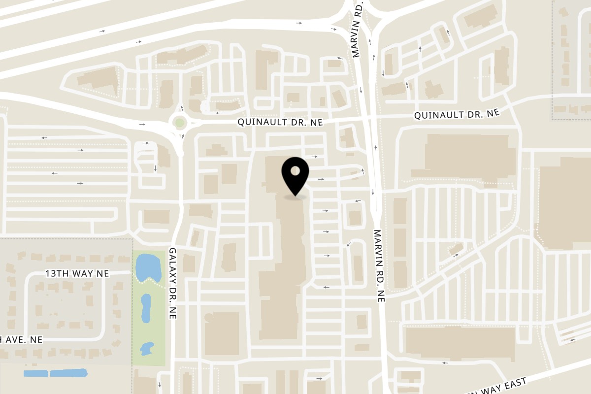 Map showing the location of Lucky's Restaurant & Bar on 1401 Marvin Rd NE STE 310 in Lacey